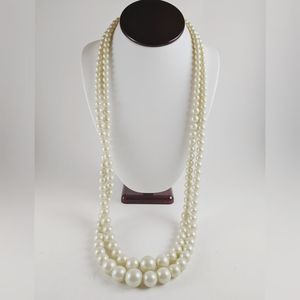 Talbots Double Strand Cream Faux Pearl Necklace like NWOT